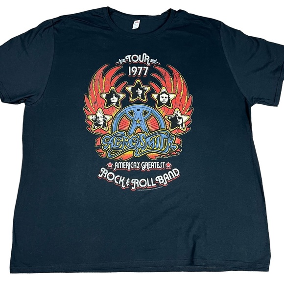 Fruit of the Loom Other - Aerosmith Band Tee 3XL New Black Men Shirt Music Festival Gift Rock and Roll